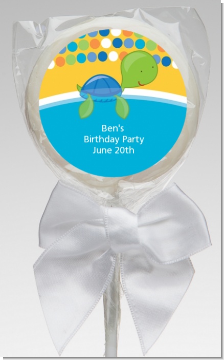 Sea Turtle Boy - Personalized Birthday Party Lollipop Favors