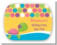 Sea Turtle Girl - Personalized Birthday Party Rounded Corner Stickers thumbnail