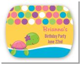 Sea Turtle Girl - Personalized Birthday Party Rounded Corner Stickers