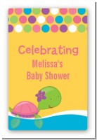 Sea Turtle Girl - Custom Large Rectangle Baby Shower Sticker/Labels