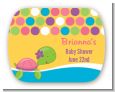 Sea Turtle Girl - Personalized Baby Shower Rounded Corner Stickers thumbnail