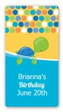 Sea Turtle Boy - Custom Rectangle Birthday Party Sticker/Labels