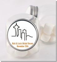 Seattle Skyline - Personalized Bridal Shower Candy Jar