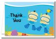 Under the Sea Asian Baby Boy Twins Snorkeling - Baby Shower Thank You Cards thumbnail