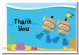 Under the Sea Hispanic Baby Boy Twins Snorkeling - Baby Shower Thank You Cards thumbnail