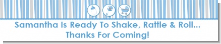 Shake, Rattle & Roll Blue - Personalized Baby Shower Banners