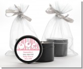 Shake, Rattle & Roll Pink - Baby Shower Black Candle Tin Favors