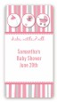 Shake, Rattle & Roll Pink - Custom Rectangle Baby Shower Sticker/Labels thumbnail