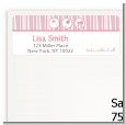 Shake, Rattle & Roll Pink - Baby Shower Return Address Labels thumbnail