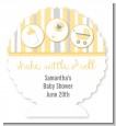 Shake, Rattle & Roll Yellow - Personalized Baby Shower Centerpiece Stand thumbnail