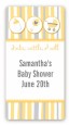 Shake, Rattle & Roll Yellow - Custom Rectangle Baby Shower Sticker/Labels thumbnail