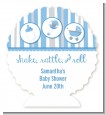 Shake, Rattle & Roll Blue - Personalized Baby Shower Centerpiece Stand thumbnail