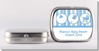 Shake, Rattle & Roll Blue - Personalized Baby Shower Mint Tins