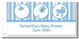 Shake, Rattle & Roll Blue - Personalized Baby Shower Place Cards thumbnail