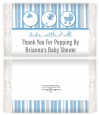 Shake, Rattle & Roll Blue - Personalized Popcorn Wrapper Baby Shower Favors thumbnail
