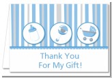 Shake, Rattle & Roll Blue - Baby Shower Thank You Cards