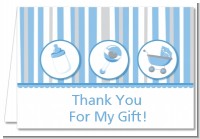 Shake, Rattle & Roll Blue - Baby Shower Thank You Cards