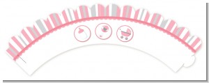 Shake, Rattle & Roll Pink - Baby Shower Cupcake Wrappers