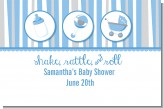 Shake, Rattle & Roll Blue - Personalized Baby Shower Placemats