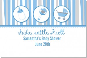 Shake, Rattle & Roll Blue - Personalized Baby Shower Placemats