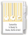 Shake, Rattle & Roll Yellow - Baby Shower Personalized Notebook Favor thumbnail
