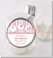 Shake, Rattle & Roll Pink - Personalized Baby Shower Candy Jar