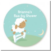 Sheep - Round Personalized Baby Shower Sticker Labels
