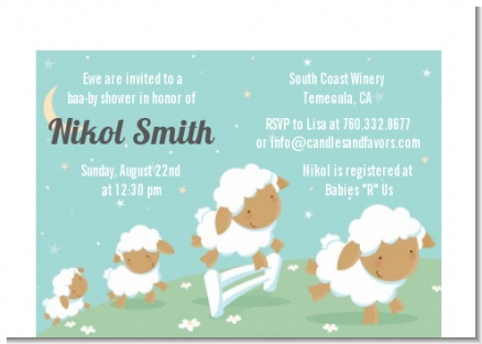 Sheep - Baby Shower Petite Invitations