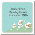 Sheep - Square Personalized Baby Shower Sticker Labels thumbnail