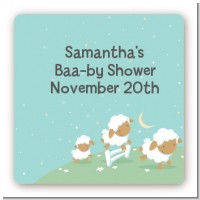 Sheep - Square Personalized Baby Shower Sticker Labels