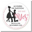 She Said Yes - Round Personalized Bridal Shower Sticker Labels thumbnail