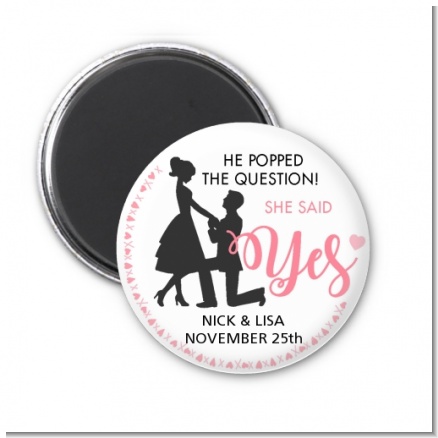 She Said Yes - Personalized Bridal Shower Magnet Favors