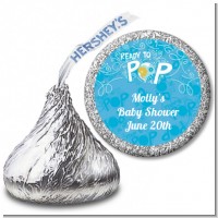 She's Ready To Pop Blue - Hershey Kiss Baby Shower Sticker Labels