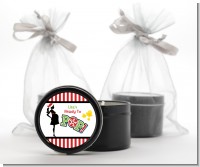 She's Ready To Pop Christmas Edition - Baby Shower Black Candle Tin Favors