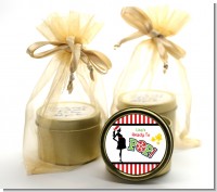 She's Ready To Pop Christmas Edition - Baby Shower Gold Tin Candle Favors