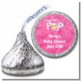 She's Ready To Pop Pink - Hershey Kiss Baby Shower Sticker Labels thumbnail