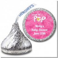 She's Ready To Pop Pink - Hershey Kiss Baby Shower Sticker Labels