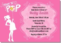 She's Ready To Pop Pink - Baby Shower Invitations