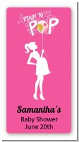 She's Ready To Pop Pink - Custom Rectangle Baby Shower Sticker/Labels