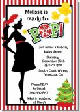 She's Ready To Pop Christmas Edition - Baby Shower Invitations