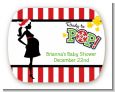 She's Ready To Pop Christmas Edition - Personalized Baby Shower Rounded Corner Stickers thumbnail