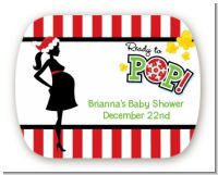 She's Ready To Pop Christmas Edition - Personalized Baby Shower Rounded Corner Stickers
