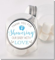 Showering Our Baby Boy - Personalized Baby Shower Candy Jar