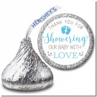 Showering Our Baby Boy - Hershey Kiss Baby Shower Sticker Labels