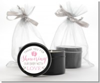 Showering Our Baby Girl - Baby Shower Black Candle Tin Favors