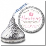 Showering Our Baby Girl - Hershey Kiss Baby Shower Sticker Labels