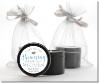 Showering With Love - Baby Shower Black Candle Tin Favors