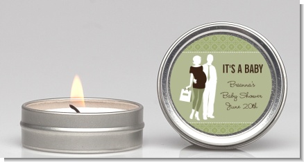 Silhouette Couple | It's a Baby Neutral - Baby Shower Candle Favors
