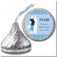 Silhouette Couple | It's a Boy - Hershey Kiss Baby Shower Sticker Labels