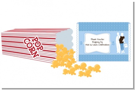 Silhouette Couple | It's a Boy - Personalized Popcorn Wrapper Baby Shower Favors